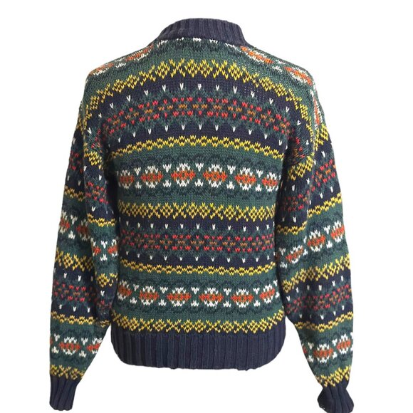 Vintage Fair Isle Copper Key Clothing Company Button Up Cardigan Unisex Small - Picture 2 of 9